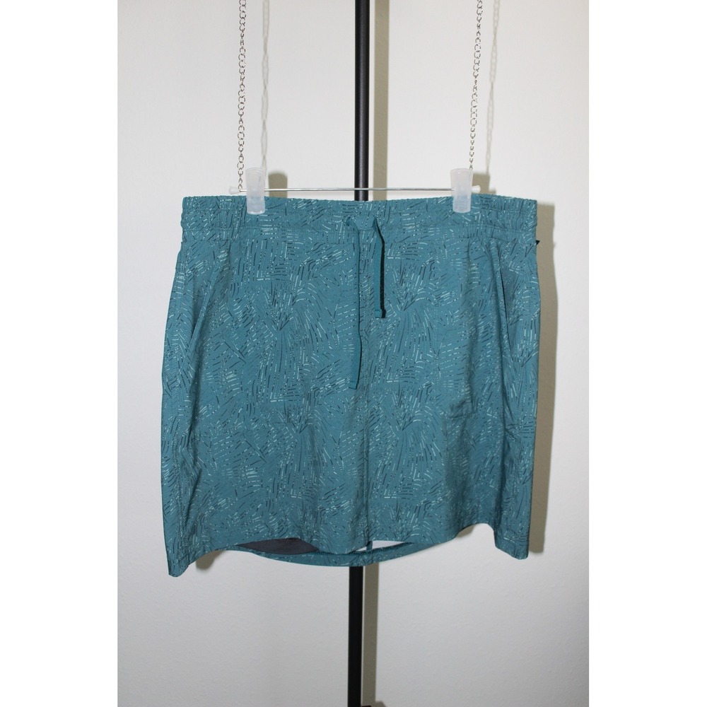 KUHL Womens‎ Teal Palm Leaf Print Active Hiking Skort Built-in Liner Size Medium